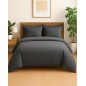100% Organic Cotton Duvet Cover Set – Sateen Weave, Grey | Full/Queen (90"x90")