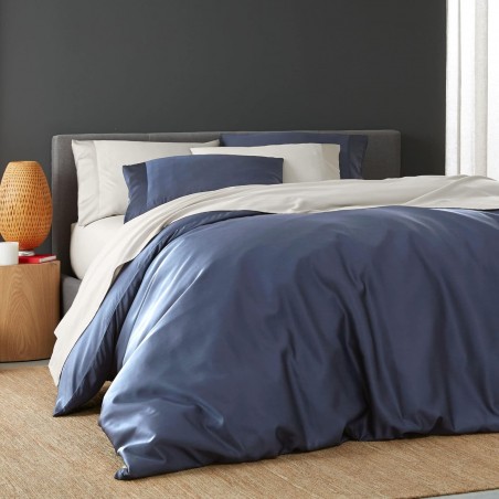 DOZ Duvet Cover Set – 100% Bamboo Viscose, Sapphire Blue, Full/Queen (90"x90")