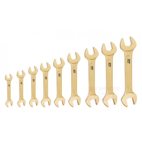 Fork Wrench – Double Open End Wrench Set of 9 Pieces (Non-Sparking, Beryllium Copper)