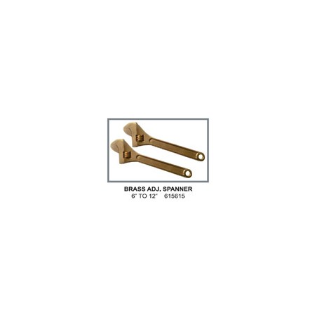 Brass Adjustable Spanner – 6" to 12" (Non-Sparking)