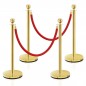 Crowd Control Stanchion – 4PCS Red Carpet Poles with 5FT Red Rope for Theaters, Hotels, Clubs & Ceremonies