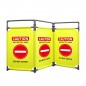 3 Panels Safety Barricade – 5.8FT Foldable Crowd Control Gate with "DO NOT ENTER" Symbol (Yellow)