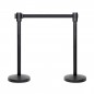 Amazon Basics Premium Crowd Control Stanchions – 2 Pack with 6.5FT Retractable Belts (Black)