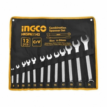 INGCO 12PCS Combination Spanner Set – 6-24MM (HKSPA1142)