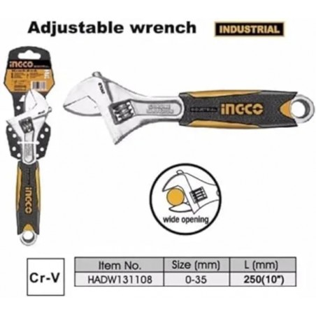 INGCO 10″ Adjustable Wrench – HADW131108