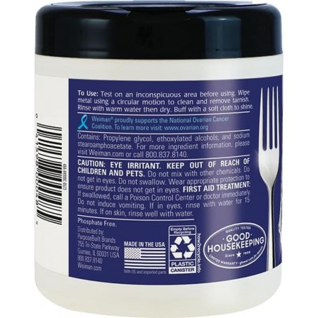 Weiman Jewelry Polish Cleaner, Tarnish Remover Wipes – 20 Count