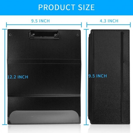2Pack Nursing Clipboard Foldable – Pocket-Size Nurse Clipboard with 3 Layers, Black