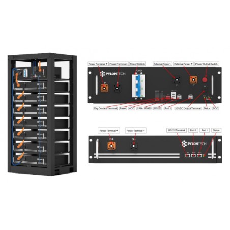 Pylontech High Voltage 5 Pack with BMS – 18kWh Lithium Iron Phosphate Battery Solution