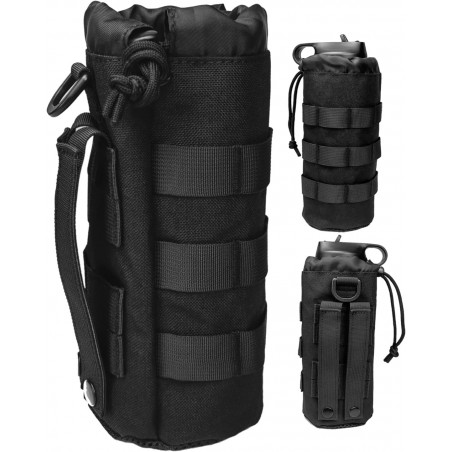Tactical MOLLE Bottle Pouch – MOLLE Water Bottle Holder with Drawstring & Mesh Bottom