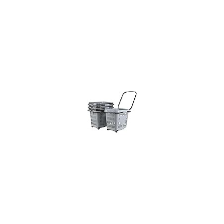 Plastic Shopping Baskets with Wheels – 50L Large Rolling Basket (4 Pack, Gray)
