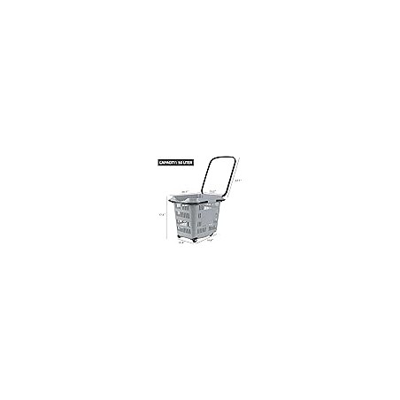 Plastic Shopping Baskets with Wheels – 50L Large Rolling Basket (4 Pack, Gray)