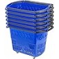 Mophorn 6PCS Plastic Rolling Shopping Baskets with Wheels – Blue, Handles