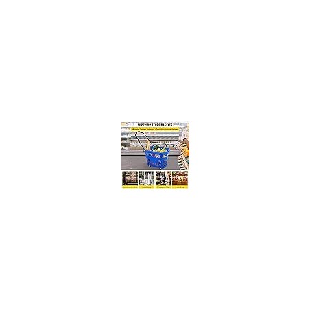 Mophorn 6PCS Plastic Rolling Shopping Baskets with Wheels – Blue, Handles