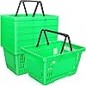 12 Pcs Plastic Shopping Baskets 20L – Green, with Handles