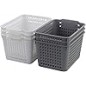 6-Pack Deep Slim Plastic Storage Baskets by Rinboat