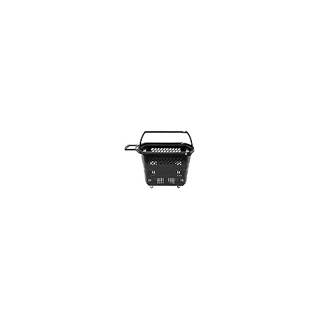6PCS Shopping Carts 35L – Black Plastic Rolling Shopping Baskets with Handles