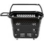 6PCS Shopping Carts 35L – Black Plastic Rolling Shopping Baskets with Handles