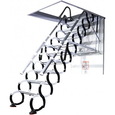 Attic Ladder Échelle de Grenier électrique – Remote Controlled Telescopic Ceiling Loft Ladder, Alloy Steel Folding Attic Stairs