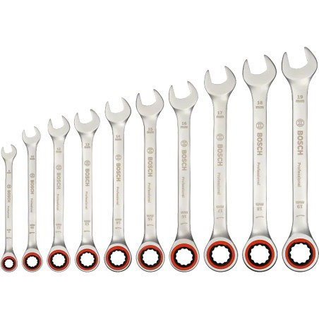Bosch Ratchet Spanner Set 10pc Professional