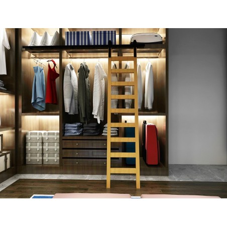 6.6FT-Track Sliding Library Ladder Hardware Kit with 1000mm Track Rail – Black, Heavy Duty