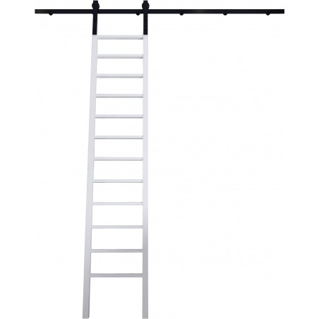 6.6FT-Track Sliding Library Ladder Hardware Kit with 1000mm Track Rail – Black, Heavy Duty