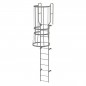 Tri-Arc WLFC1211-Y 11-Rung Walk-Thru Fixed Steel Ladder with Cage, Safety Yellow Powder Coat Finish