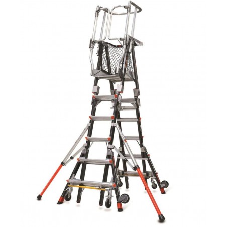Little Giant Ladders B2200472 Fiberglass Compact Safety Cage Ladder – Black – 6-10 ft. Type 1AA – 19506-244