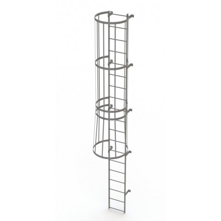 Tri-Arc WLFC1119 19-Rung Standard Fixed Steel Ladder with Cage