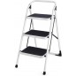 Goplus 3 Step Ladder, Folding Heavy Duty Steel Stool with Anti-Slip Platform for Home and Commercial Use