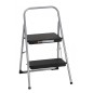 COSCO OPP Folding 2 Step Step Stool – Max Height 7ft 11in (Platinum & Black, All Steel)