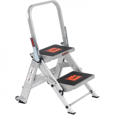 Little Giant Safety Step M2 – 2 Step Stool (Aluminum, Silver, Indoor/Outdoor Use)
