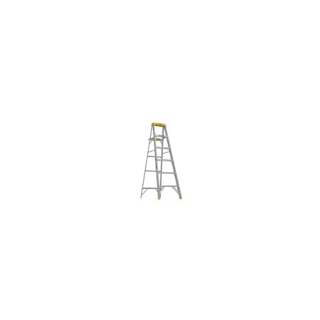 Werner 366 6ft Type I Aluminum Step Ladder – 250 lb Duty Rating, Tool-Tra-Top™, Spill-Proof® Pail Shelf
