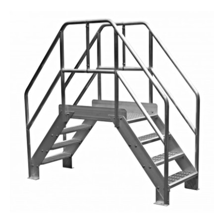 Crossover Ladder Platform – Industrial Steel & Aluminum Access Solutions