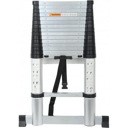 Telescoping Aluminum Extension Ladder 15.5FT – Folding Multipurpose 330lb Capacity