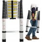 Aluminum Telescopic Folding Extension Ladder 12.5FT/3.8M – EN131 Certified, 330lb Capacity