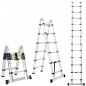 12.5FT Aluminum Telescopic A-Frame Extension Ladder – 330lb Load, EN131 Certified