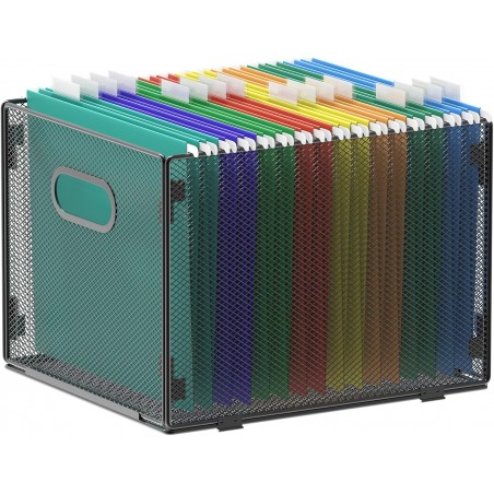 Samstar Hanging File Organizer, Mesh File Folder Storage Box – Letter Size