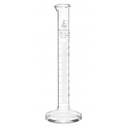 Graduated Cylinder, 10ml – Class A – White Graduations, Round Base (IMPA 650711)