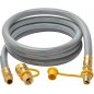 12ft Natural Gas Hose with Quick Connect Fittings for Propane Grill, Generator, Patio Heater, Pizza Oven (IMPA Code 350207)