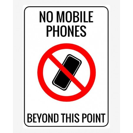 No Mobile Phones or Cameras Sign