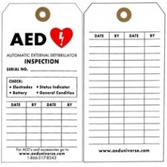 AED Inspection Tag, 5 Pack