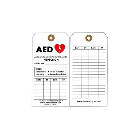 AED Inspection Tag, 5 Pack