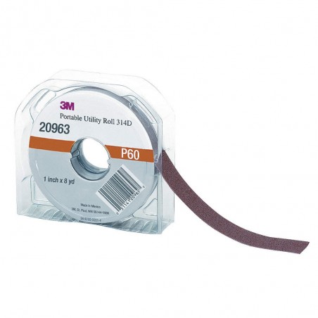 Medium Aluminum Oxide Abrasive Roll, 24 ft. L X 1" W, 60 Grit