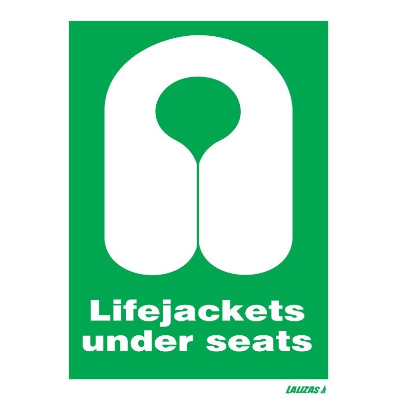 Lifejackets Under Seats Signs