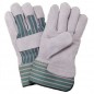 Leather Palm Work Gloves with Safety Cuff