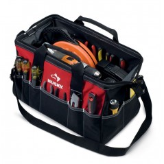 Husky GP-44316AN13 14" 600-Denier Red Water-Resistant Contractor's Rolling Tool Tote Bag with Telescoping Handle