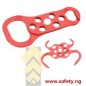 Red Powder - Coated Scissor Lockout scorpio Hasp - 6 Hole