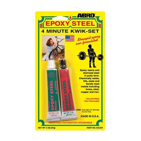 Abro Epoxy Steel 4 Minute Kwik-Set