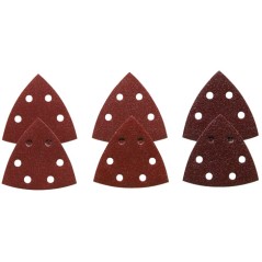 Bosch 3-1/2 Inc. Assorted Grits 6 pcs. Red Detail Sander Abrasive Triangles for Wood
