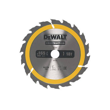 DEWALT CIRCULAR SAW BLADE 165 X 20MM 18T